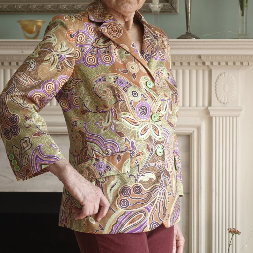 Etro spring summer jacket  purple and gold